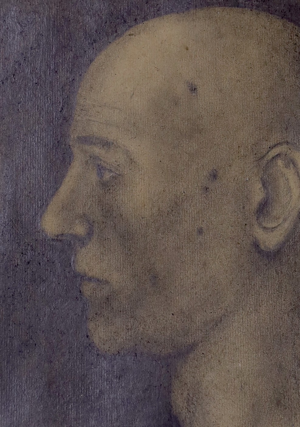 John Kirby (Irish, b.1949), pencil on paper, 'Head 1995', Flowers East label verso, 27 x 19cm